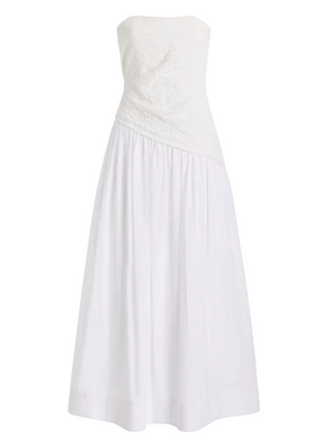 staud white dress Wells Midi The Calluna Dress is a high neck organza gown with scoop back and functional neck tie STAUD, Nico Dress in White,