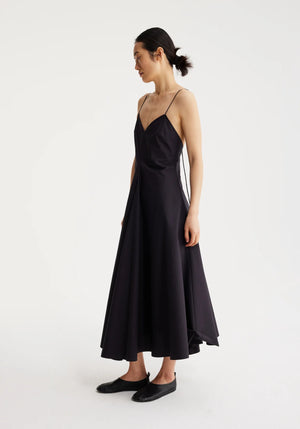 Cotton Strap Dress in Noir