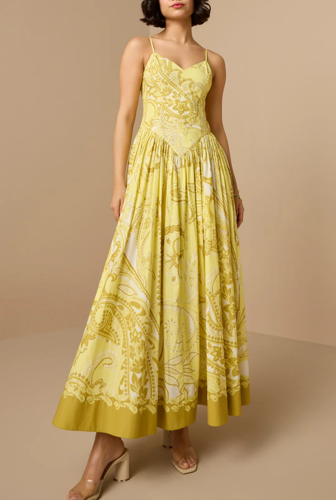 Fiza Long Dress in Light Yellow