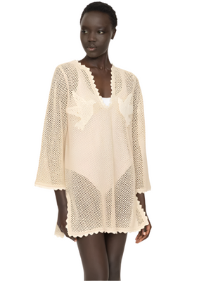 Sally Crochet CoverUp in Tan