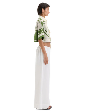 Carlo Cropped Shirt in Milano Verde
