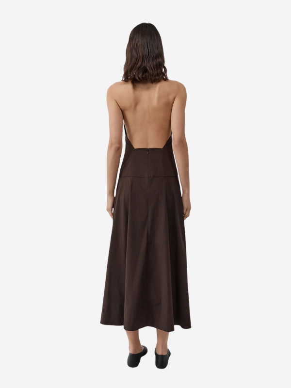 St. Agni Women's Halter Plunge Dress - Brown - Size L