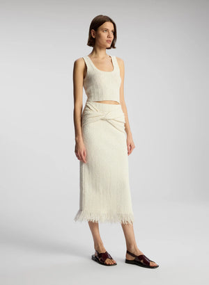 Lucia Skirt in Natural/White Stripe