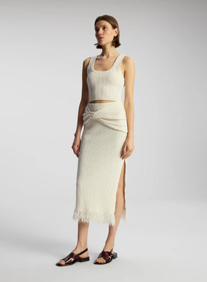 Lucia Skirt in Natural/White Stripe