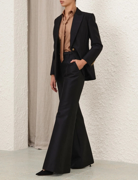 Back view of the Hypnotic Tailored Jacket in Black, highlighting the tailored design and high-quality craftsmanship by Zimmermann.
