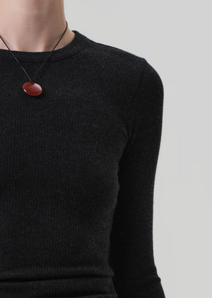 Bina Crewneck in Heather Charcoal by Citizens of Humanity, featuring a relaxed fitting and versatile wear for any occasion.
