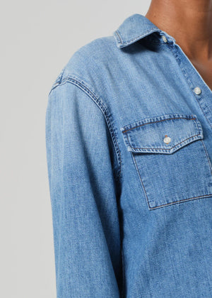Baby Shay Cropped Shirt in Carolina Blue