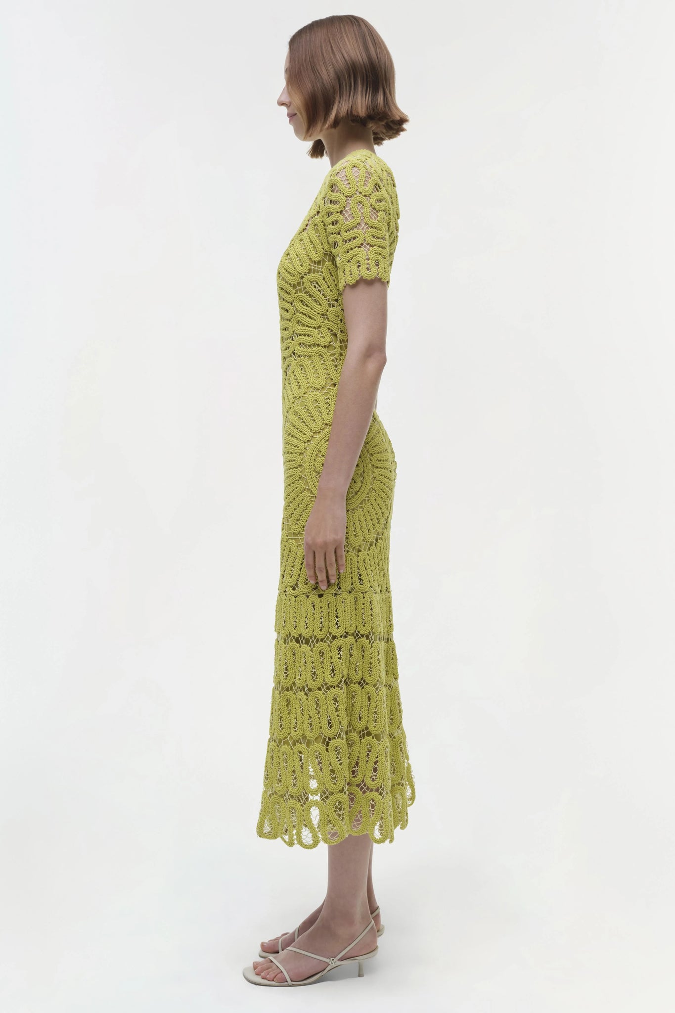 Lorelai Embroidered Midi Dress in Yellow Plum Multi