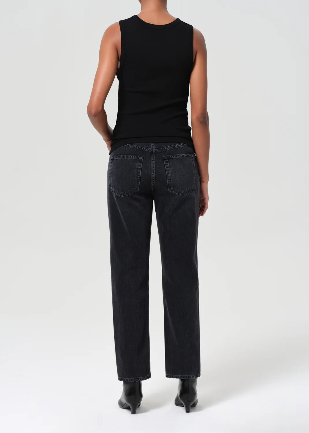 Back view of Valen Jean in Hitch highlighting the flattering square top block design.