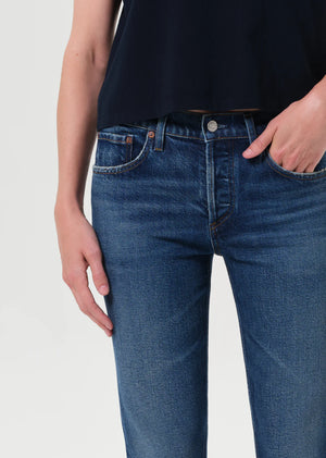 Cocktail Ankle Jean in Outline displayed flat to show leg opening and sleek silhouette.