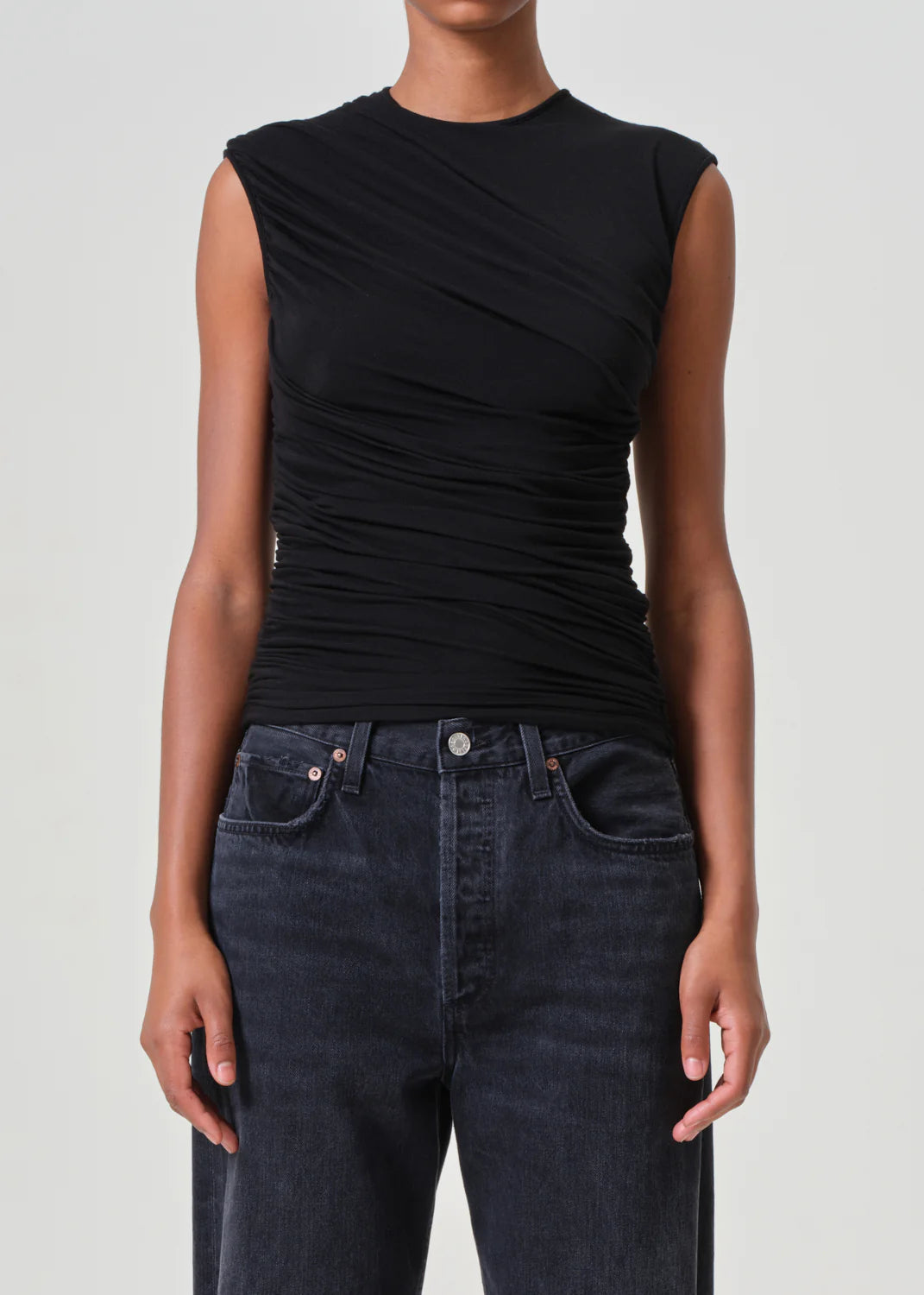 Ester Twist Tank in Black