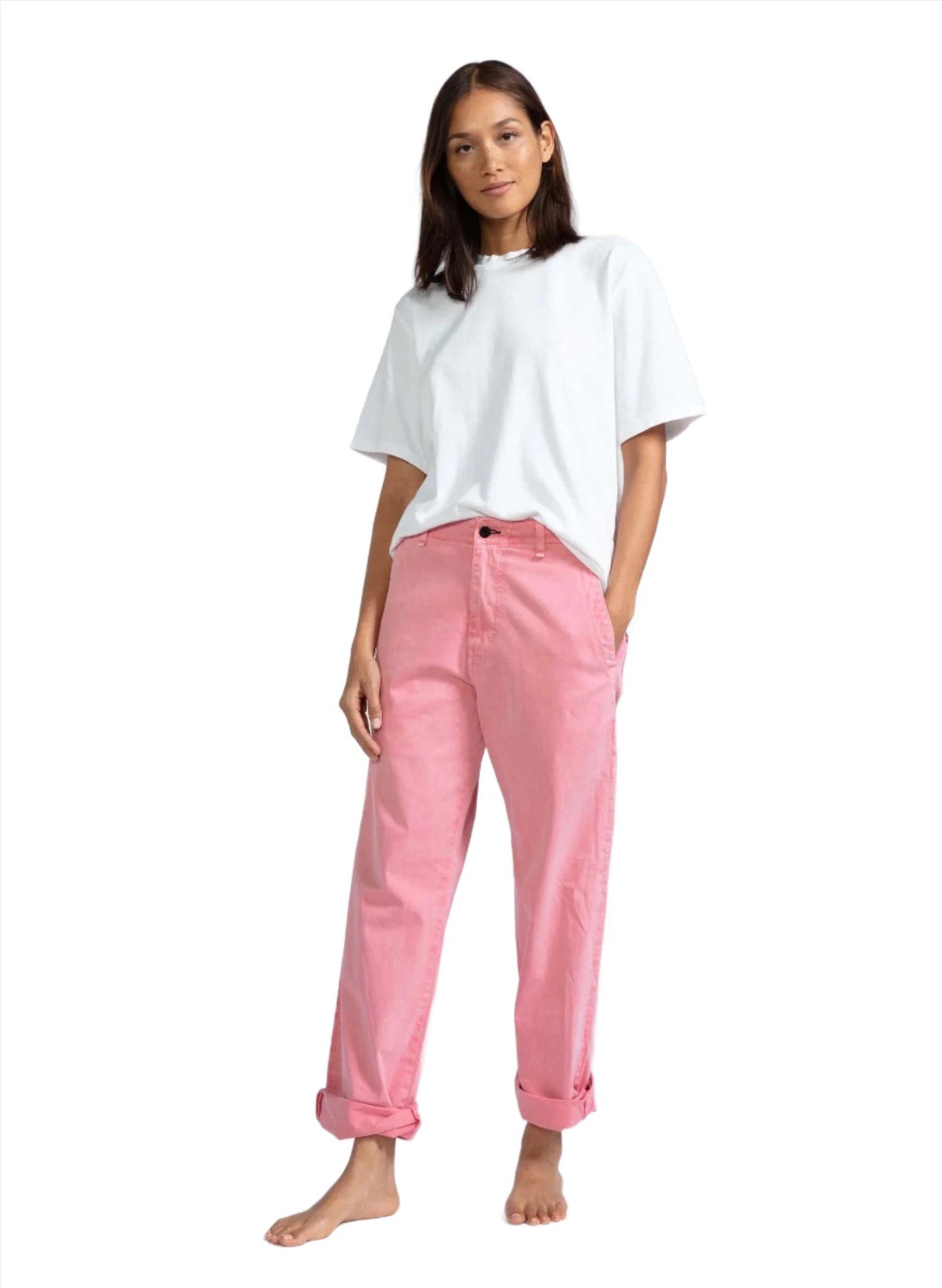 Chino in Washed Pink
