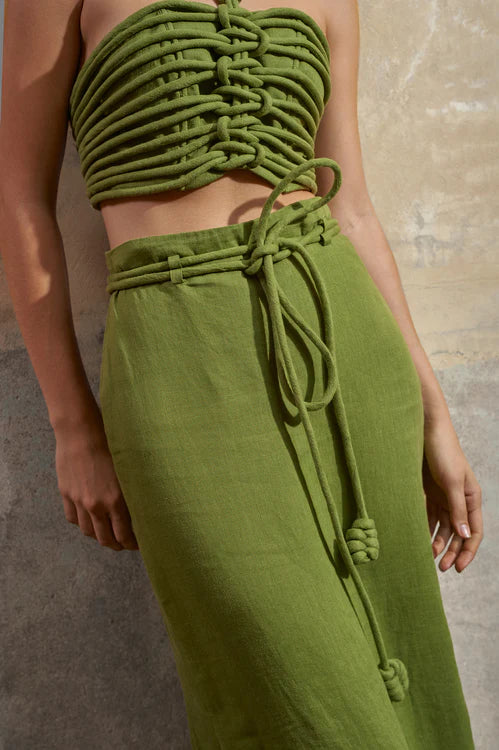 Ayla Crop Top in Pistachio Green