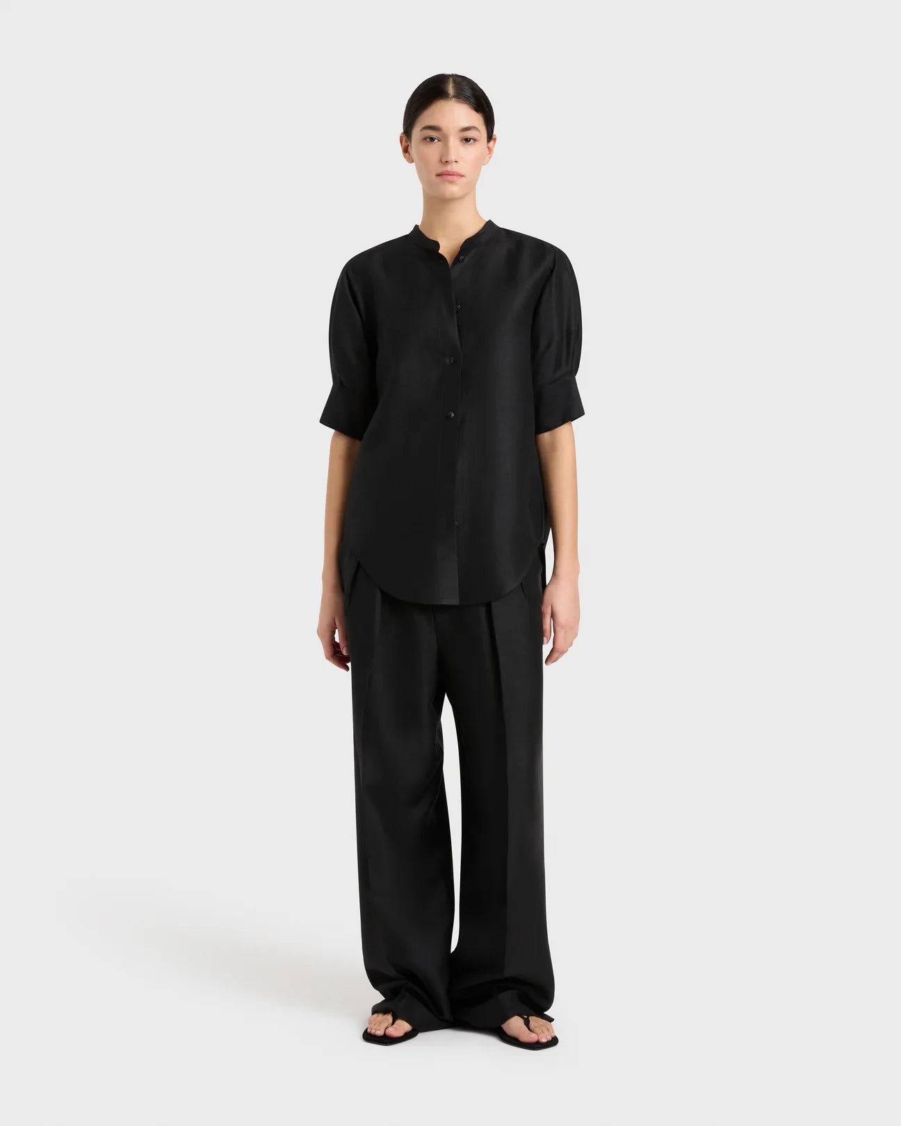 Bormio Pleat Trouser in Black