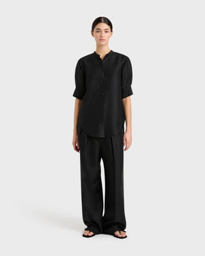 Bormio Pleat Trouser in Black