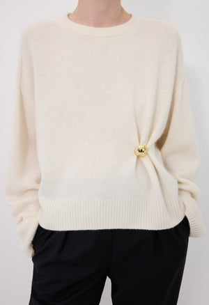 Bill Draped Sweater in Ivory