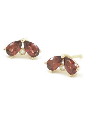 Bordeaux Garnet Butterfly Earrings