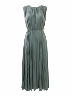 Fianna Dress in Sea Glass by Ulla Johnson featuring elegant pleats and a flattering A-line silhouette.