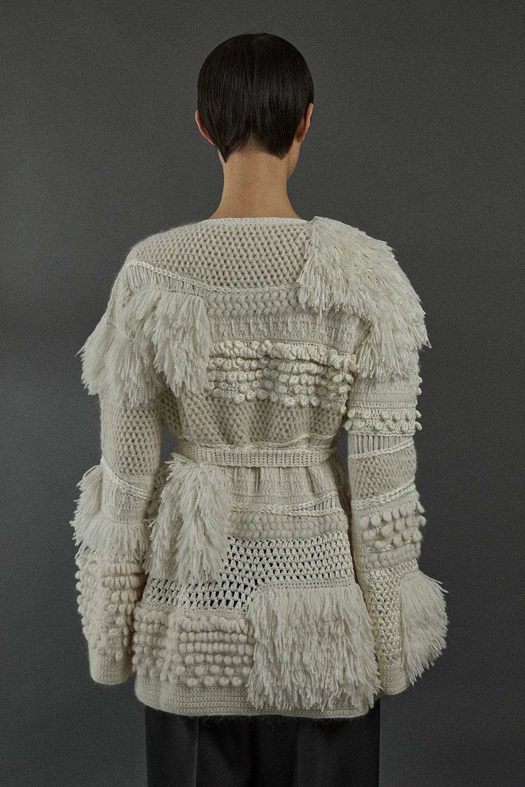 Heirlome Vida Cardigan in Cream, featuring a cozy belted silhouette made from luxurious silk and cashmere.