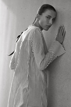 Jude Shirtdress  in Black & White Stripe