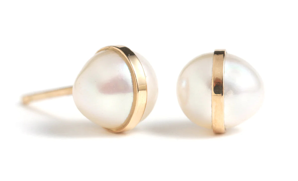 Limited Edition 14K Yellow Gold Pearl Post Earrings