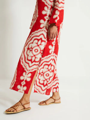 Theodora Column Dress in Niku Red