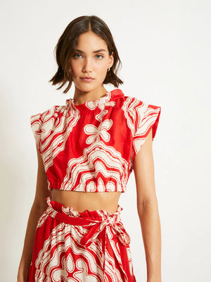 Muna Crop Top in Niku Red