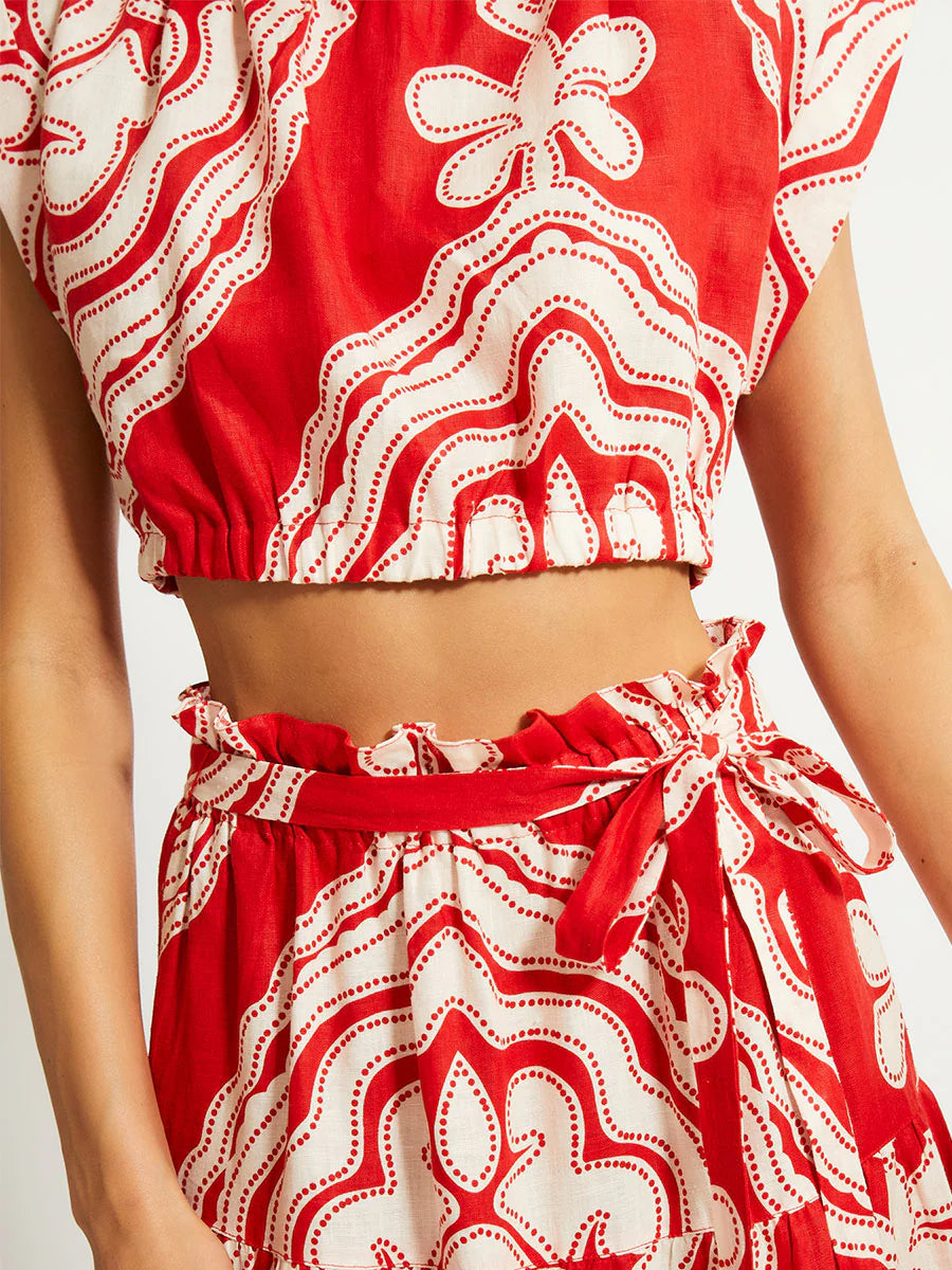 Muna Crop Top in Niku Red