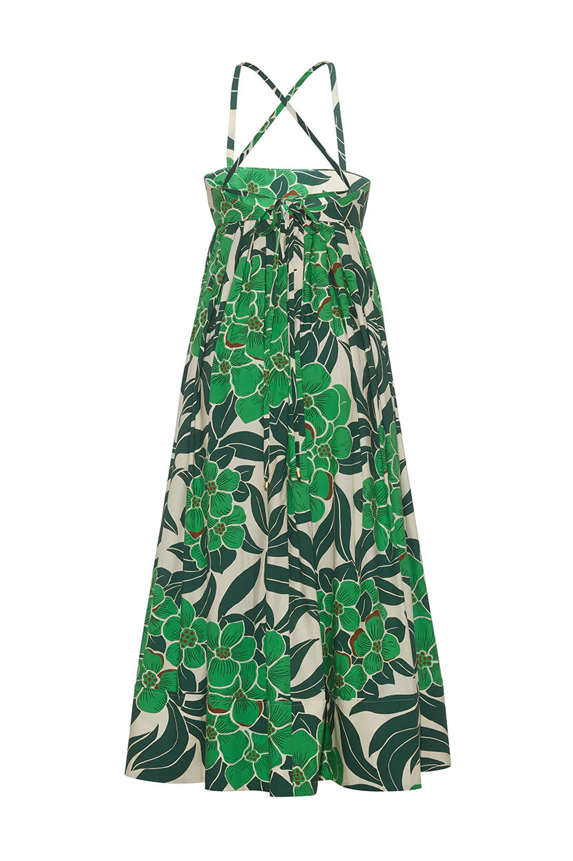 Leo Midi Dress in Palm Beach Green