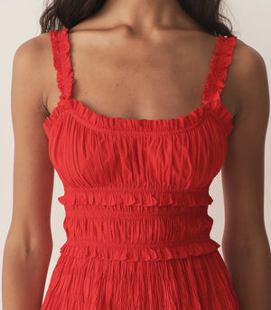 Marianne Dress in Carmine