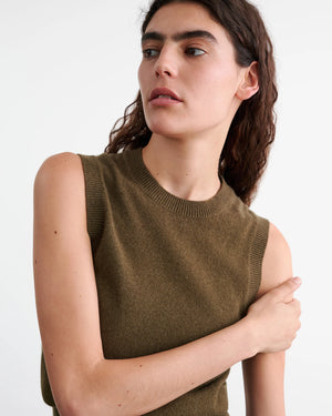 May Sweater Tank in Dark Moss