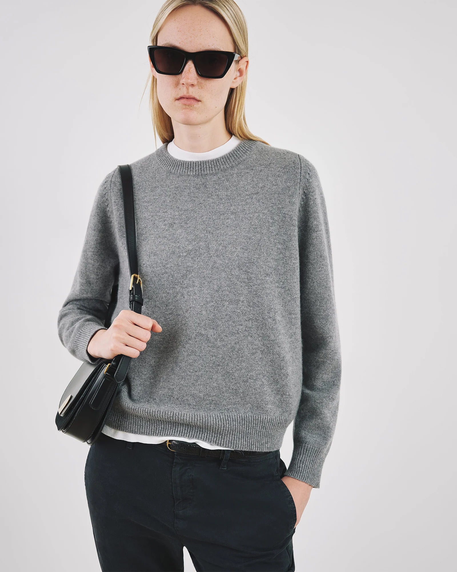 Nora Sweater in Medium Grey Melange
