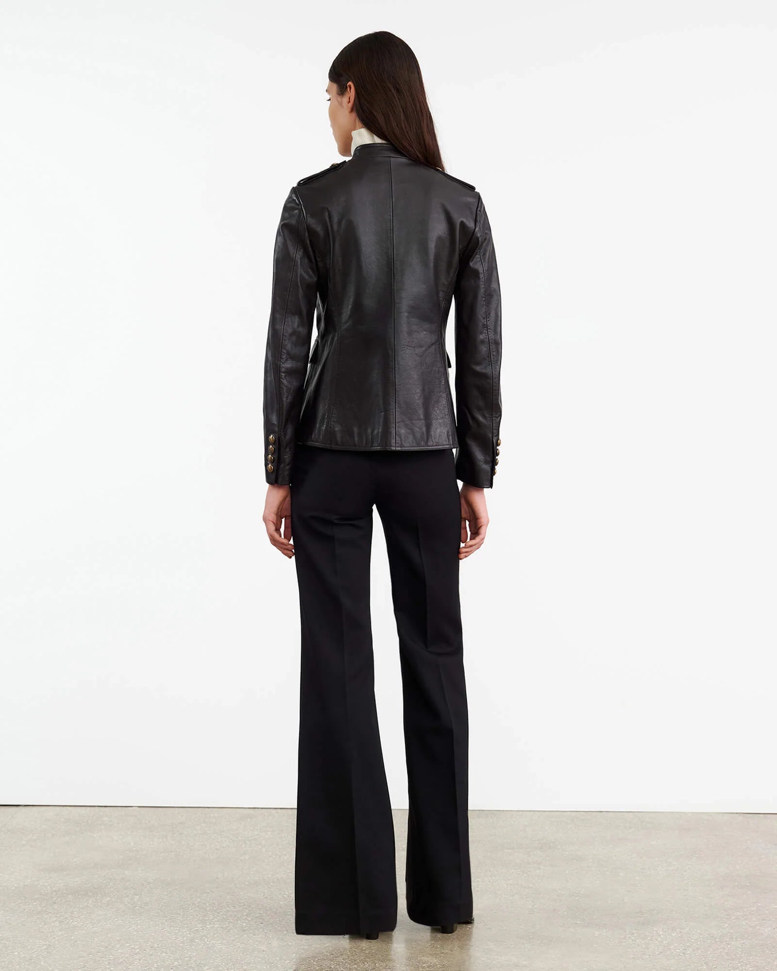 Geraldine Leather Jacket in Black