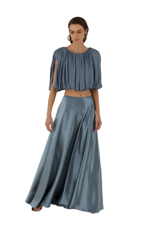ZETA SET Crop Bandeau Top and High Waist Baroque Style Midi Skirt (Whi –  Zoo Label