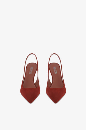 Lidia Slingback in Brandy Suede