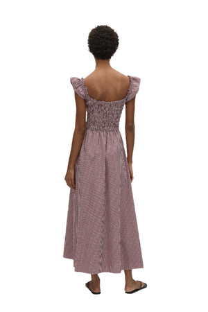 Eudora Midi Dress in Gingham Deep Red