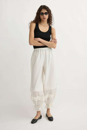 Close-up of the Finley Tank in Black showcasing the knit texture and semi-sheer design.