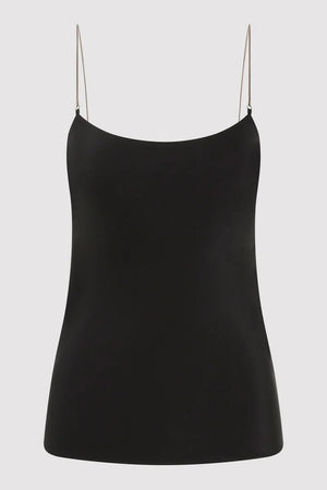 Fine Chain Silk Cami in Black