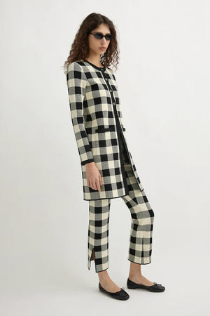 Model wearing Pippa Cardigan in Heritage Plaid, styled with Pippa Pants and Finley Tank by Posse.