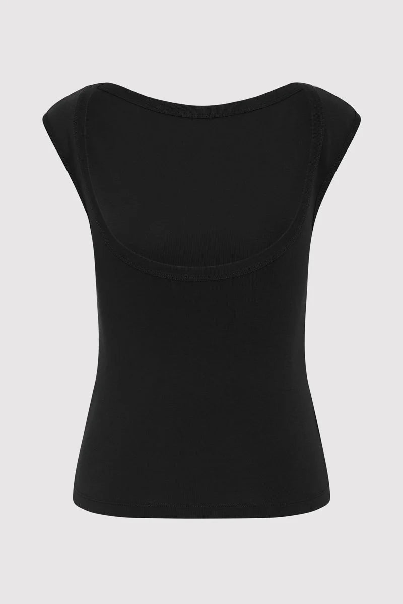Organic Cotton Ballerina Top in Jet Black