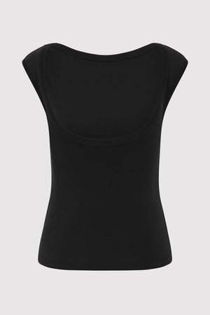 Organic Cotton Ballerina Top in Jet Black