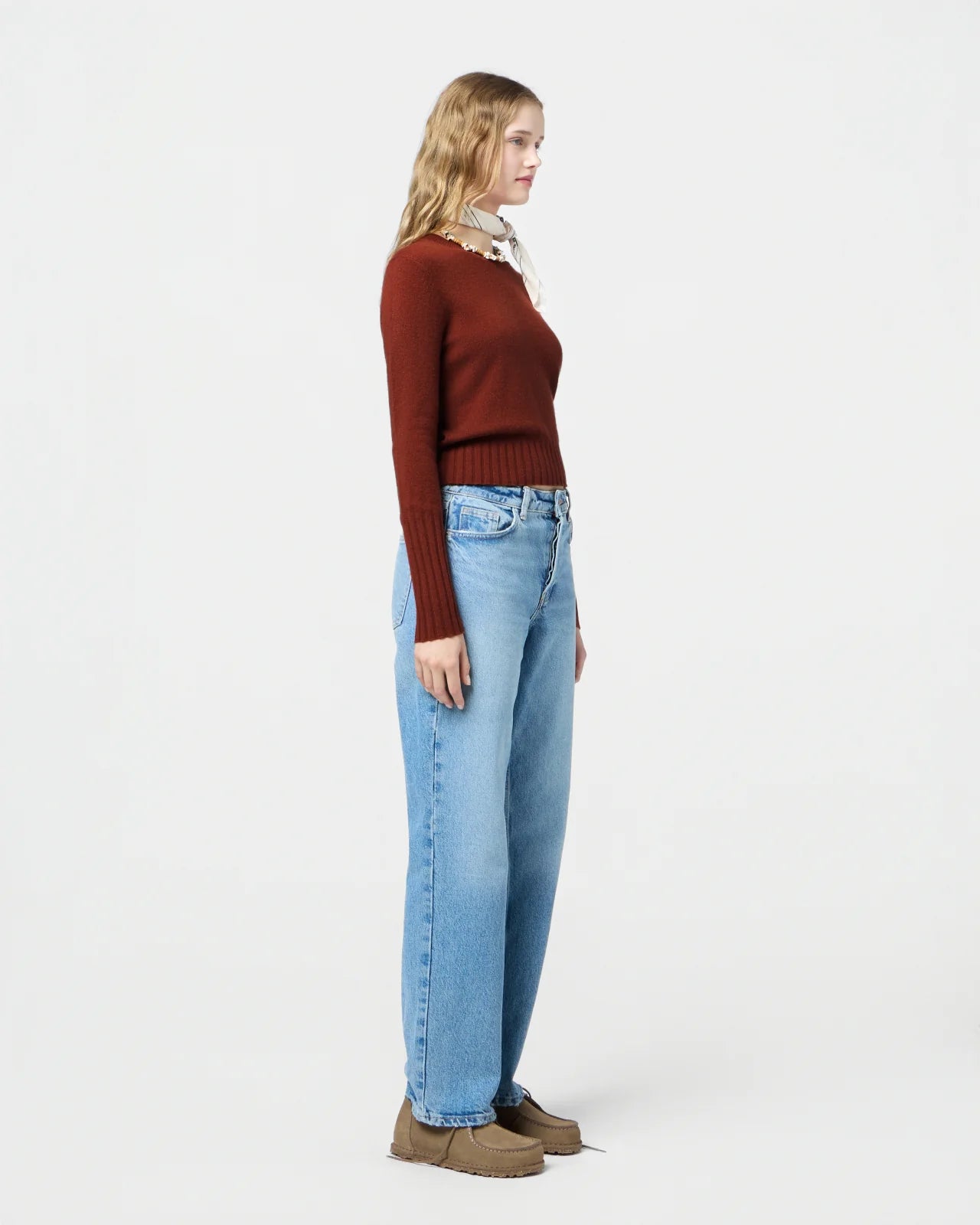 Shrunken Crewneck Sweater in Cinnamon