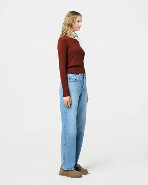 Shrunken Crewneck Sweater in Cinnamon