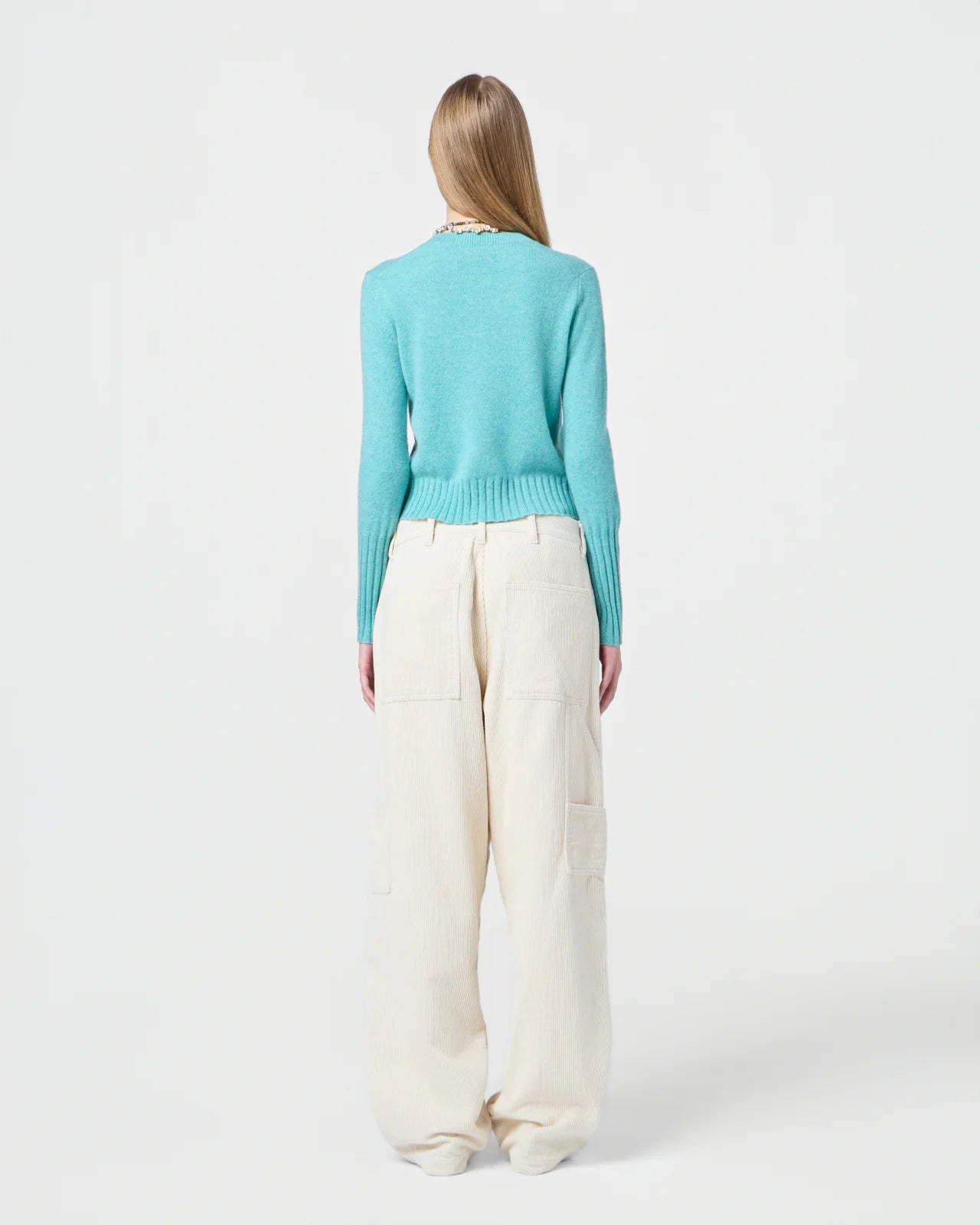 Back view of the Shrunken Crew in Glacier featuring the signature branding details.