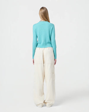 Back view of the Shrunken Crew in Glacier featuring the signature branding details.