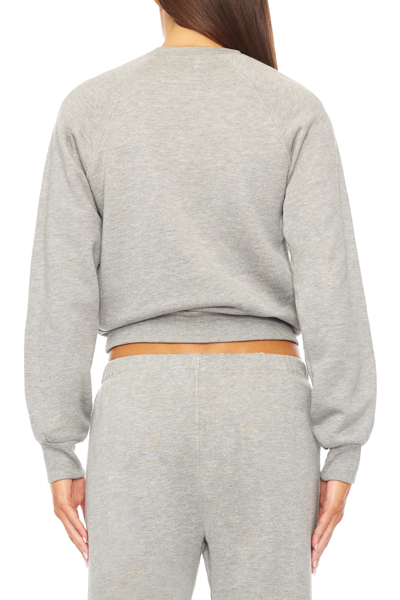 Shrunken Raglan Sweatshirt in Heather Grey