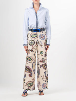Emine Pant in Blue Green Paisley