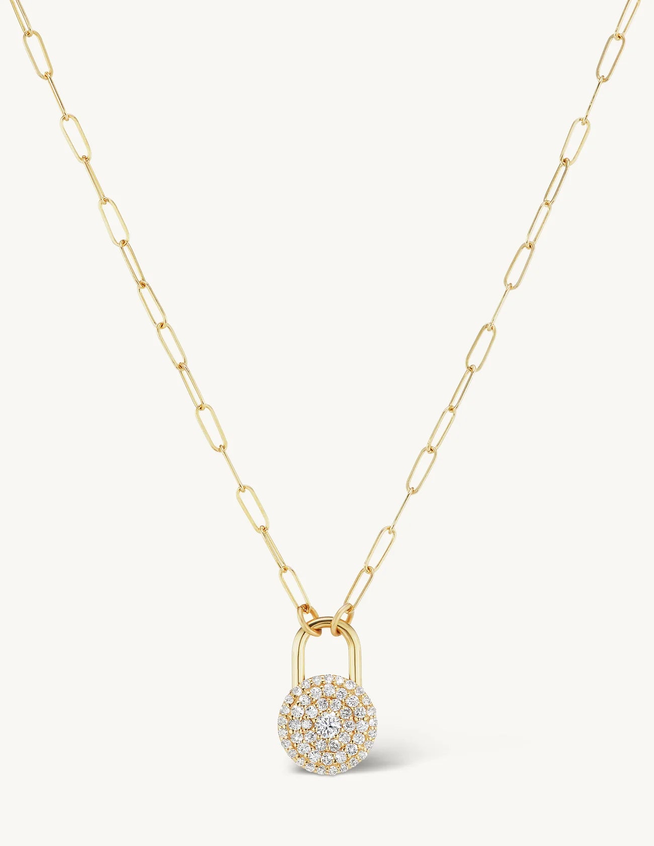 Diamond Encrusted Love Lock Necklace