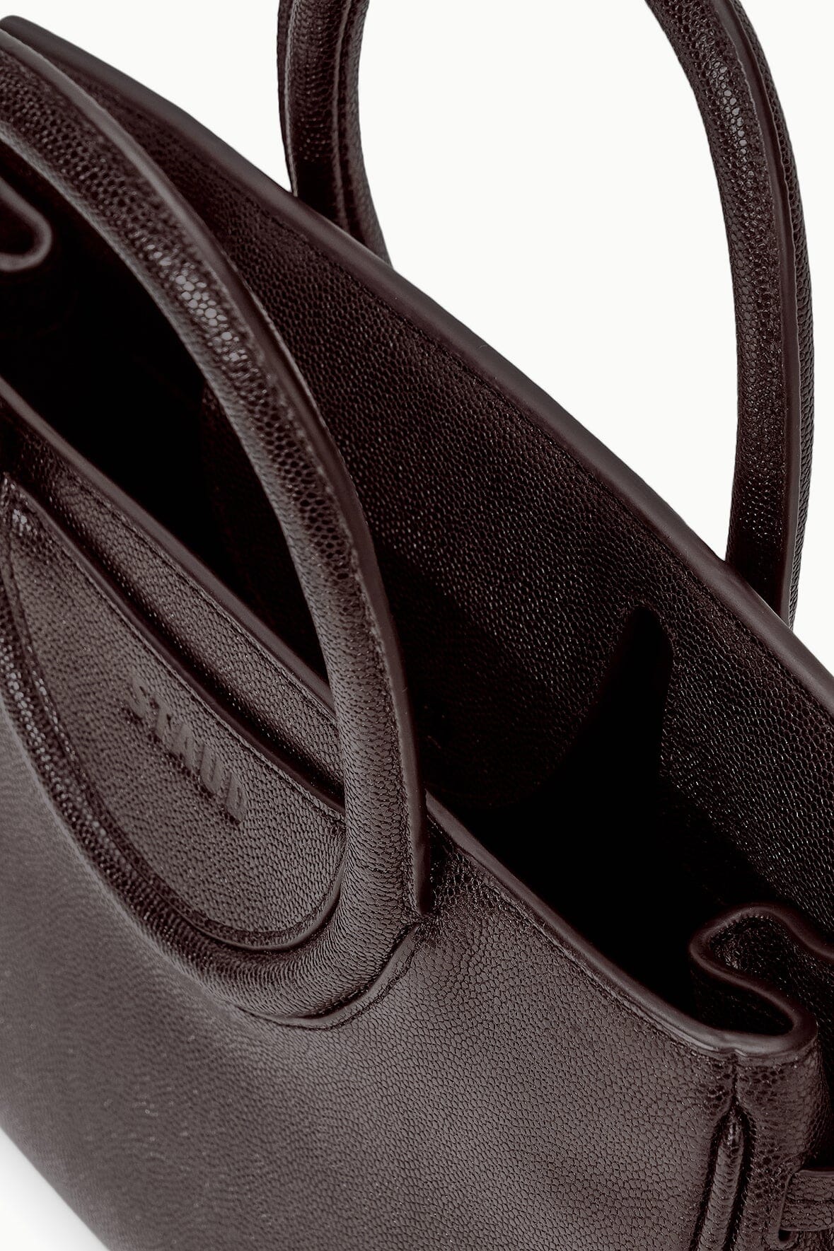 Stylish view of the Mini Maude Carryall in Espresso, perfect for any outfit.