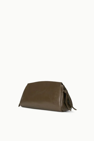 Truffle colored Maude Soft Clutch, perfect for formal and casual occasions, featuring a comfortable hand-held style.